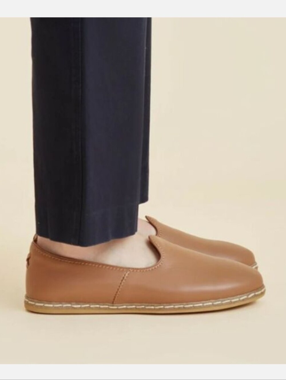 CHARIX Slip-On Flats Camel Brown Leather Loafers US 11